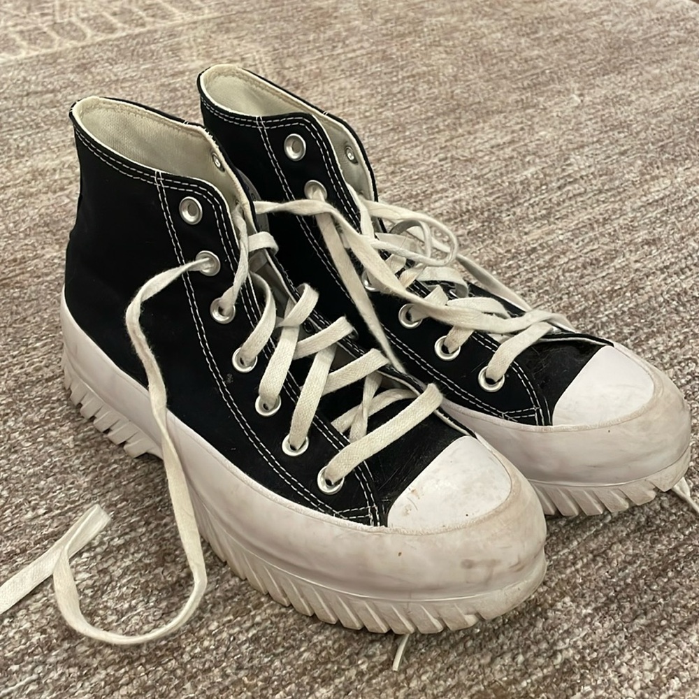 Black lugged converse
